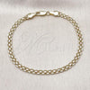 Oro Laminado Basic Bracelet, Gold Filled Style Bismark Design, Polished, Tricolor, 04.213.0263.1.07