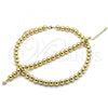 Oro Laminado Necklace and Bracelet, Gold Filled Style Ball Design, Polished, Golden Finish, 06.341.0005