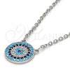 Sterling Silver Pendant Necklace, with Multicolor Micro Pave, Polished, Rhodium Finish, 04.336.0069.16