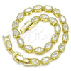 Oro Laminado Tennis Bracelet, Gold Filled Style with White Cubic Zirconia, Polished, Golden Finish, 03.283.0025.08
