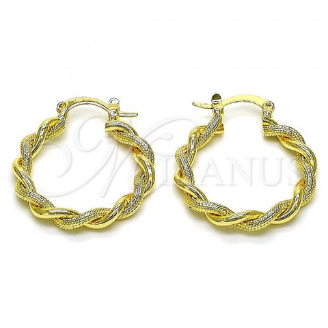 Oro Laminado Small Hoop, Gold Filled Style Diamond Cutting Finish, Golden Finish, 02.170.0398.25