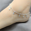 Sterling Silver Fancy Anklet, Turtle and Ball Design, Polished, Silver Finish, 03.409.0054.10