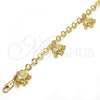 Oro Laminado Charm Bracelet, Gold Filled Style Elephant Design, Diamond Cutting Finish, Golden Finish, 03.63.1791.07