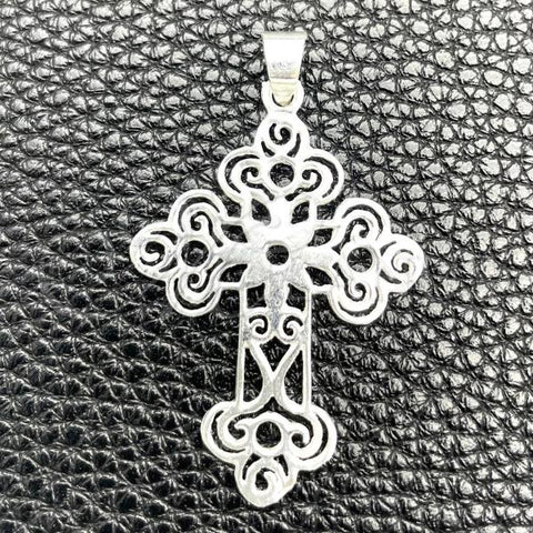 Sterling Silver Religious Pendant, Crucifix Design, Polished, Silver Finish, 05.392.0038