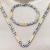 Stainless Steel Necklace and Bracelet, Infinite Design, Polished, Two Tone, 06.363.0058.1