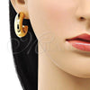 Oro Laminado Stud Earring, Gold Filled Style Hollow Design, Polished, Golden Finish, 02.163.0160.30