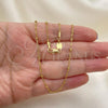 Oro Laminado Basic Necklace, Gold Filled Style Rolo Design, Polished, Golden Finish, 5.223.024.20
