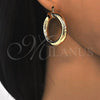 Oro Laminado Medium Hoop, Gold Filled Style Hollow Design, Diamond Cutting Finish, Golden Finish, 02.261.0056.40