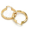 Oro Laminado Medium Hoop, Gold Filled Style Chunky Design, Polished, Golden Finish, 02.170.0072.30