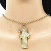 Oro Laminado Religious Pendant, Gold Filled Style San Benito Design, Polished, Golden Finish, 05.213.0095