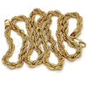 Gold Tone Basic Necklace, Rope Design, Polished, Golden Finish, 04.242.0043.28GT