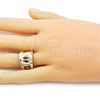 Oro Laminado Elegant Ring, Gold Filled Style Love Knot Design, Polished, Golden Finish, 01.428.0002