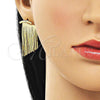 Oro Laminado Long Earring, Gold Filled Style Polished, Golden Finish, 02.341.0172