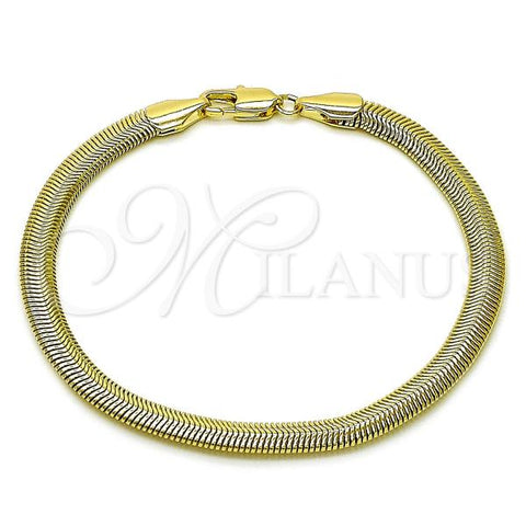 Oro Laminado Basic Bracelet, Gold Filled Style Rat Tail Design, Polished, Golden Finish, 03.213.0317.08