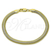 Oro Laminado Basic Bracelet, Gold Filled Style Rat Tail Design, Polished, Golden Finish, 03.213.0317.08