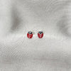 Sterling Silver Stud Earring, Ladybug Design, Red Enamel Finish, Silver Finish, 02.406.0001.04