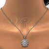 Sterling Silver Earring and Pendant Adult Set, Teardrop Design, with White Cubic Zirconia, Polished, Rhodium Finish, 10.175.0035
