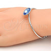 Rhodium Plated Individual Bangle, with Golden Swarovski Crystals, Polished, Rhodium Finish, 07.239.0012.6 (02 MM Thickness, One size fits all)