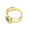 Oro Laminado Baby Ring, Gold Filled Style with White Micro Pave, Polished, Golden Finish, 01.233.0013 (One size fits all)