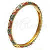 Oro Laminado Individual Bangle, Gold Filled Style Brown Enamel Finish, Golden Finish, 07.246.0003.2.05 (06 MM Thickness, Size 5 - 2.50 Diameter)