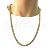 Oro Laminado Basic Necklace, Gold Filled Style Miami Cuban Design, Polished, Golden Finish, 03.278.0001.30