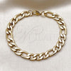 Stainless Steel Basic Bracelet, Figaro Design, Polished, Golden Finish, 03.256.0002.09