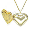 Oro Laminado Pendant Necklace, Gold Filled Style Heart Design, Polished, Golden Finish, 04.117.0023.20
