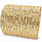 Wholesale 6mm gold diamond-cut bangle 12-pack, Size 7 Adult XL, SKU 131520.12