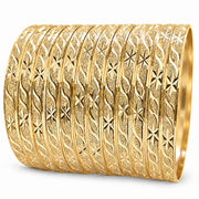Wholesale 6mm gold diamond-cut bangle 12-pack, Size 8 Adult XXL, SKU 159440.12