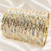 Alternate view of wholesale 6mm tricolor diamond-cut bangles, Size 4, SKU 030091