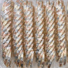 Detail view of wholesale 6mm tricolor diamond-cut bangles, Size 5, SKU 030092