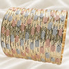 Alternate view of wholesale 6mm tricolor diamond-cut bangles, Size 7, SKU 030094