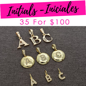 Gold Filled Pendant — 35 Initials Pendants $2.85 ea Assorted Mixed Styles — main product view — SKU 132108 | Oro Laminado dije — 35 Initials Pendants $2.85 ea Assorted Mixed Styles — SKU 132108