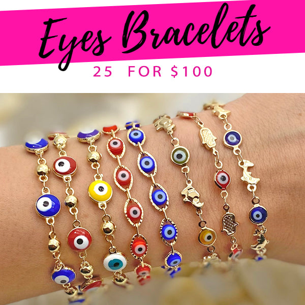 25 Eye Bracelets ($4.00 each) for $100 Gold Layered