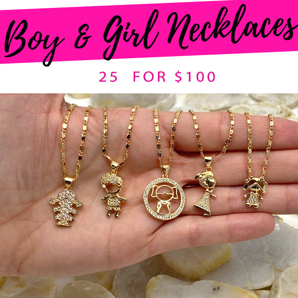 25 Boy & Girl Necklaces ($4.00 each) for $100 Gold Layered