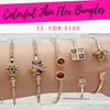 15 Colorful Thin Flex Bangles ($6.67 each) for $100 Gold Layered