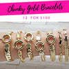12 brazaletes gruesos de oro ($8.33 cada uno) por $100 en capas de oro