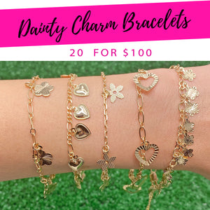 Gold Filled Bracelet — 20 Dainty Chain Bracelets $5.00 each for $ — main product view — SKU 132292 | Oro Laminado brazalete — 20 Dainty Chain Bracelets $5.00 each for $ — SKU 132292