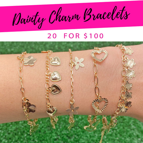 20 Dainty Chain Bracelets ($5.00 cada uno) por $100 Gold Layered