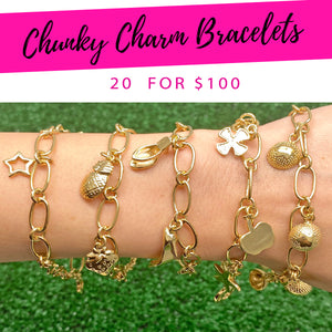 Gold Filled Bracelet — 20 Chunky Charm Bracelet $5.00 each for $ — main product view — SKU 132294 | Oro Laminado brazalete — 20 Chunky Charm Bracelet $5.00 each for $ — SKU 132294