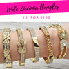 12 Wide Zirconia Bangles ($8.33 each) for $100 Gold Layered
