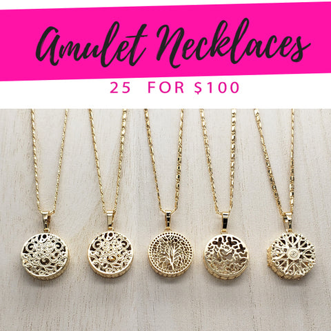 25 collares Amulet 3D ($4.00 cada uno) por $100 Gold Layered