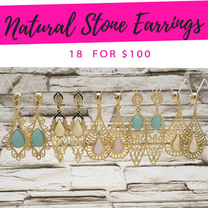 Gold Filled Ring — 18 Natural Stone Earrings $5.55 ea for $ — main product view — SKU 132832 | Oro Laminado anillo — 18 Natural Stone Earrings $5.55 ea for $ — SKU 132832