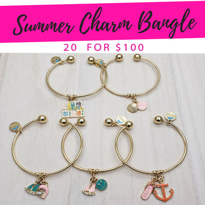 Gold Filled Jewelry — 20 Summer Charm Bangles $5.00 ea for $ for wholesale, main product view
