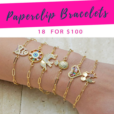 18 pulseras de clip de moda ($ 5.00 cada una) por $ 100 Gold Layered