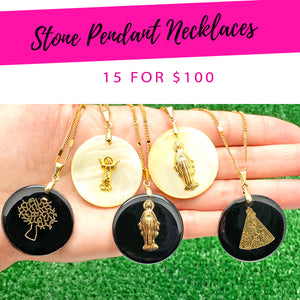 Gold Filled Necklace — 15 Stone Pendant Necklaces $6.67 each for $ — main product view — SKU 139364 | Oro Laminado collar — 15 Stone Pendant Necklaces $6.67 each for $ — SKU 139364
