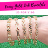 25 Fancy Gold Link Bracelets ($4.00 each) for $100 Gold Layered