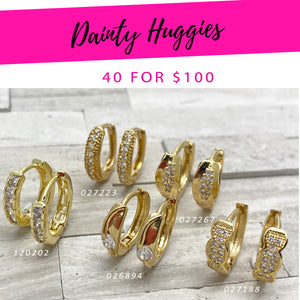 Gold Filled Jewelry — 40 Dainty Huggies $2.50 each for $ — main product view — SKU 139374 | Oro Laminado joyería — 40 Dainty Huggies $2.50 each for $ — SKU 139374