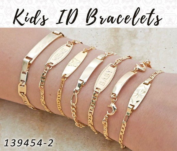 Gold Filled Bracelet — 40 Kids ID Bracelets in $2.50 ea — alternate product view — SKU 139454 | Oro Laminado brazalete — 40 Kids ID Bracelets in $2.50 ea — SKU 139454