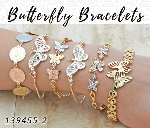 Gold Filled Bracelet — 20 Butterfly Bracelets in $5.00 ea — alternate product view — SKU 139455 | Oro Laminado brazalete — 20 Butterfly Bracelets in $5.00 ea — SKU 139455